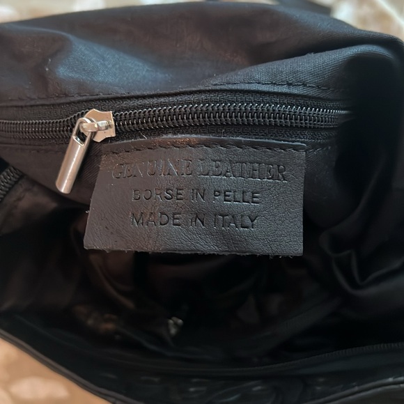 Black Embossed Leather Bag from ITALY NWOT
